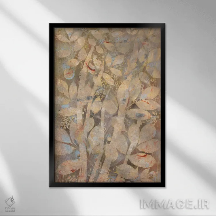 تابلو دکوراتیو پاییز زرین اثر سرژ واسی لندیوس - نمای قابدار مشکی
