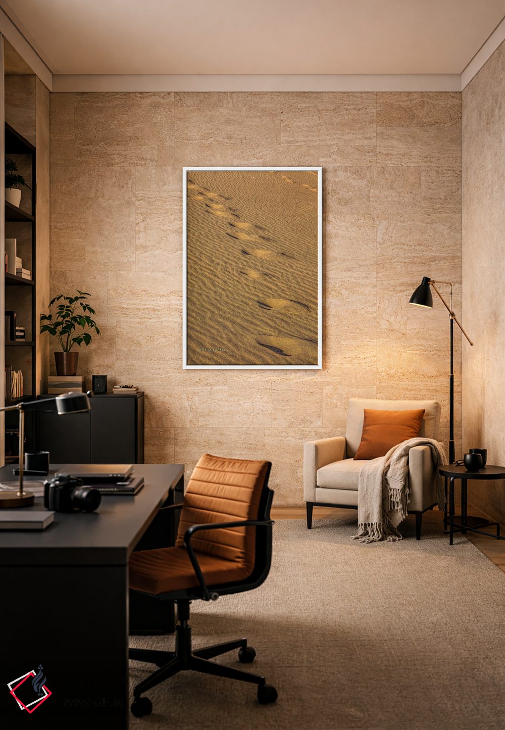 تابلو دکوراتیو ردپاها در شن اثر بیل شرل - D6W