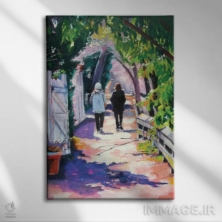 تابلو دکوراتیو صبح زود در مسیر کالسکه رو اثر مکسین شور - نمای روبهرو روی دیوار