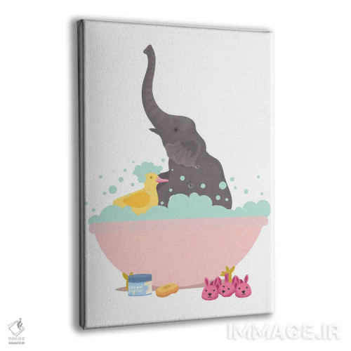 تابلو دکوراتیو فیل در وان حمام اثر ژانیا شاریپژانوا - نمای پرسپکتیو محصول