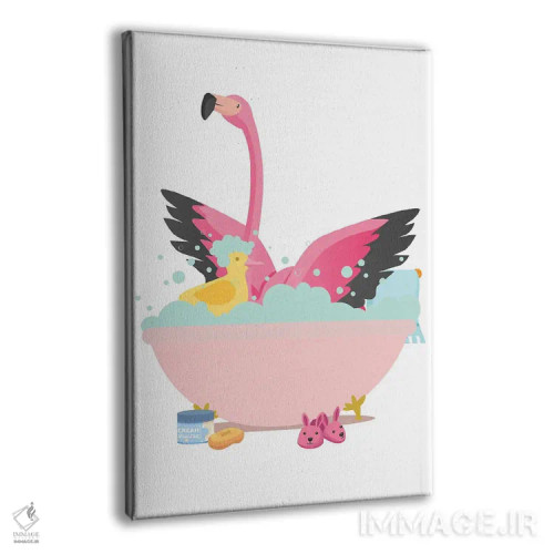 تابلو دکوراتیو فلامینگو در وان حمام اثر ژانیا شاریپژانوا - نمای پرسپکتیو محصول
