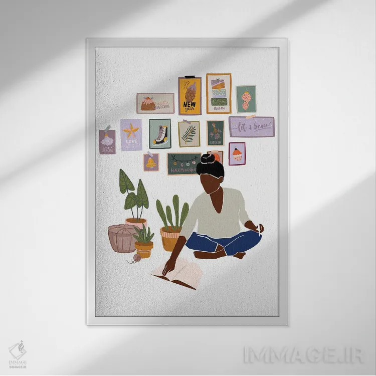 تابلو دکوراتیو تعطیلات زمستان اثر ژانیا شاریپژانوا - نمای قابدار سفید