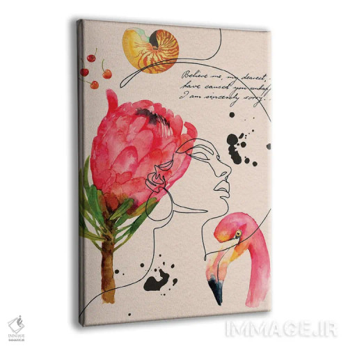 تابلو مینیمال پرتره زنانه اثر ژانیا شاریپژانوا - نمای پرسپکتیو محصول