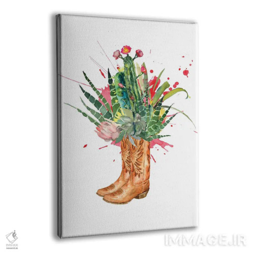 تابلو دکوراتیو چکمه های کاکتوسی غربی اثر ژانیا شاریپژانوا - نمای پرسپکتیو محصول