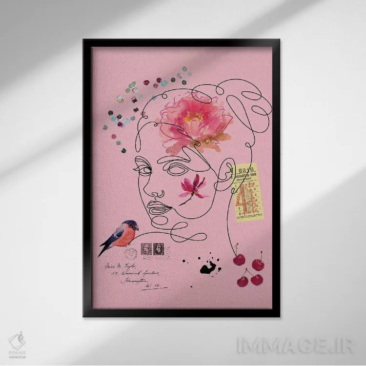 تابلو مینیمال پرتره طراحی شده اثر ژانیا شاریپژانوا - نمای قابدار مشکی
