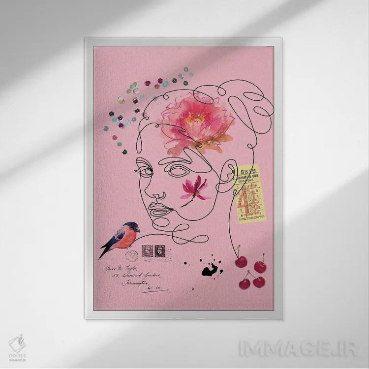تابلو مینیمال پرتره طراحی شده اثر ژانیا شاریپژانوا - نمای قابدار سفید