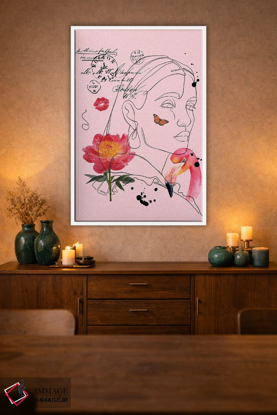 تابلو مینیمال پرتره زنانه بوهو اثر ژانیا شاریپژانوا - D1W