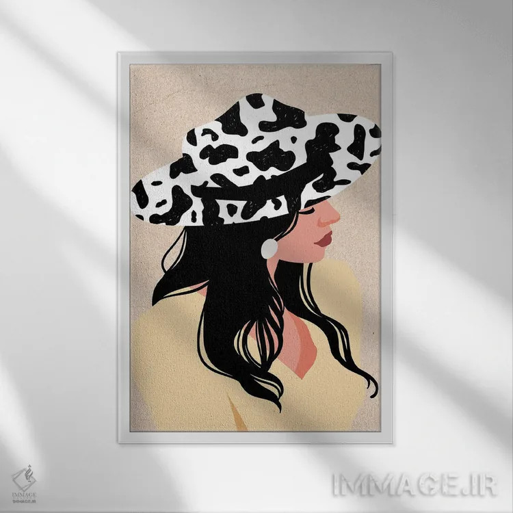 تابلو دکوراتیو کلاه گاوی من اثر ژانیا شاریپژانوا - نمای قابدار سفید