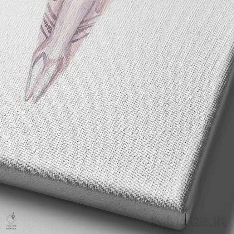 تابلو دکوراتیو چاپ جمجمه گاو با کاکتوس ها اثر ژانیا شاریپژانوا - نمای نزدیک بافت بوم
