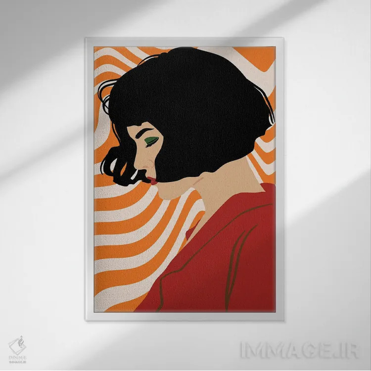 تابلو دکوراتیو پرتره دختر بوهو اثر ژانیا شاریپژانوا - نمای قابدار سفید
