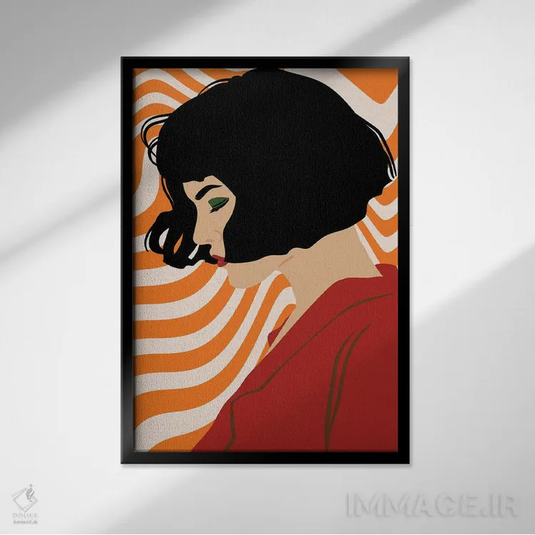 تابلو دکوراتیو پرتره دختر بوهو اثر ژانیا شاریپژانوا - نمای قابدار مشکی