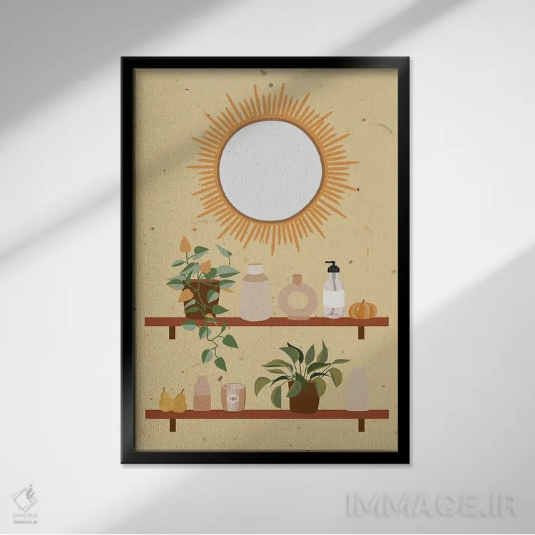 تابلو دکوراتیو ایستگاه آینه بوهو اثر ژانیا شاریپژانوا - نمای قابدار مشکی