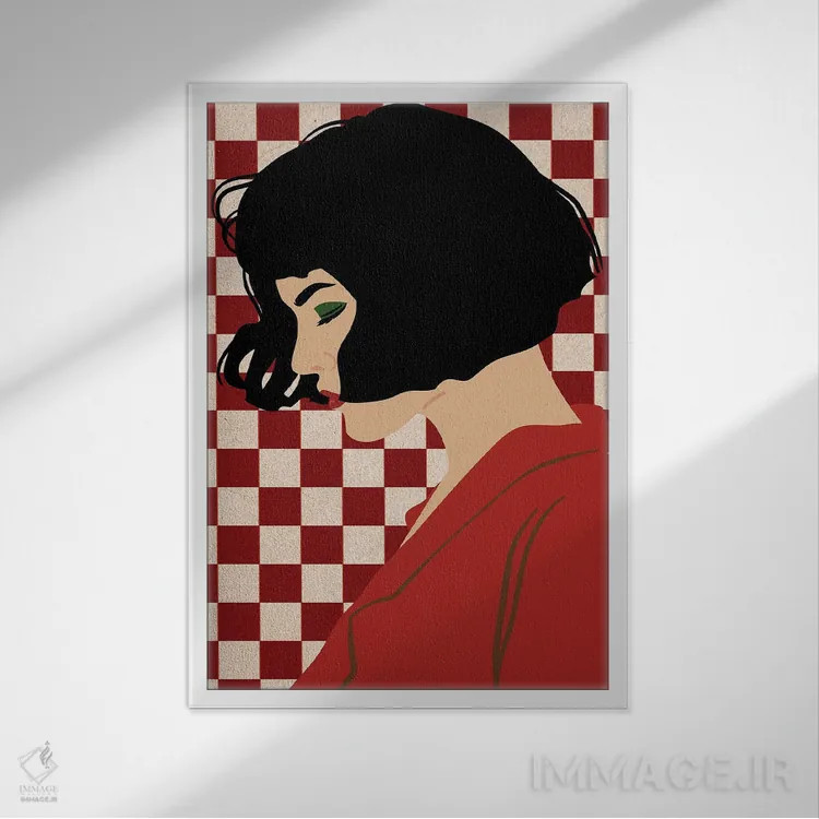 تابلو دکوراتیو پرتره زنانه گل رس اثر ژانیا شاریپژانوا - نمای قابدار سفید