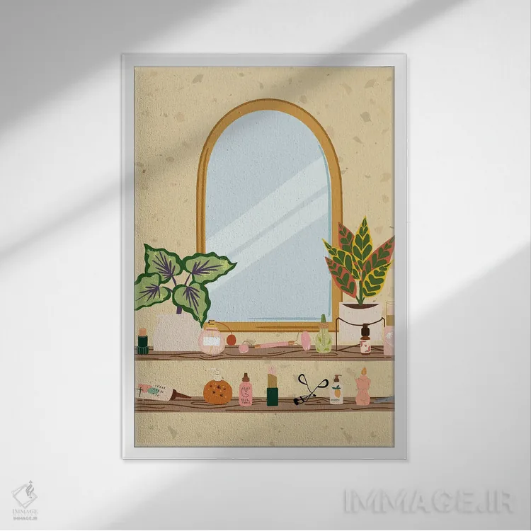 تابلو دکوراتیو دکور آرایشی ترازو اثر ژانیا شاریپژانوا - نمای قابدار سفید