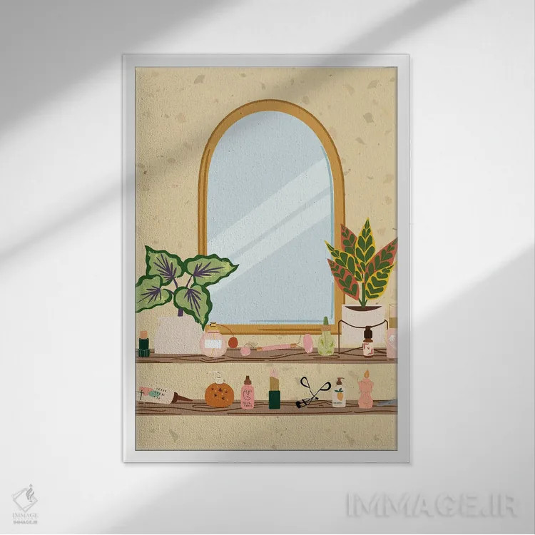 تابلو دکوراتیو دکور آرایشی ترازو اثر ژانیا شاریپژانوا - نمای قابدار سفید