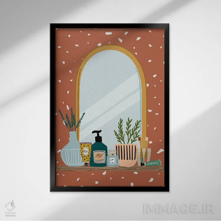 تابلو دکوراتیو ایستگاه آینه اثر ژانیا شاریپژانوا - نمای قابدار مشکی