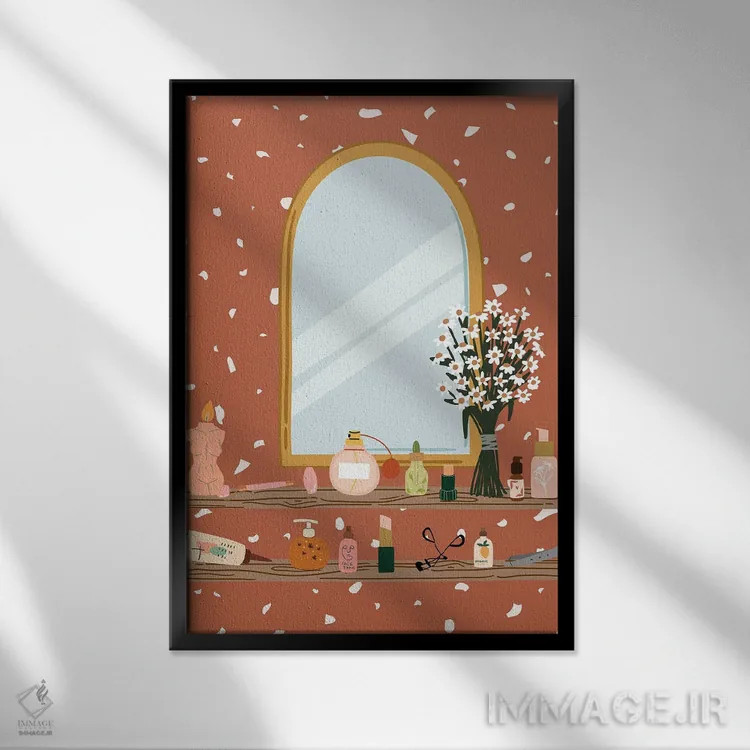 تابلو دکوراتیو ایستگاه آینه ترازو اثر ژانیا شاریپژانوا - نمای قابدار مشکی