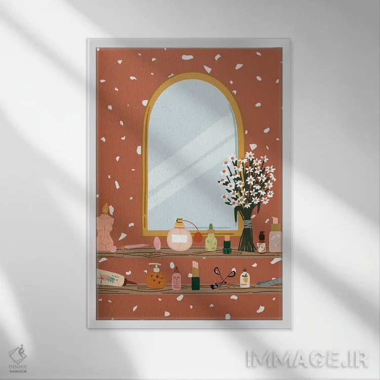 تابلو دکوراتیو ایستگاه آینه ترازو اثر ژانیا شاریپژانوا - نمای قابدار سفید