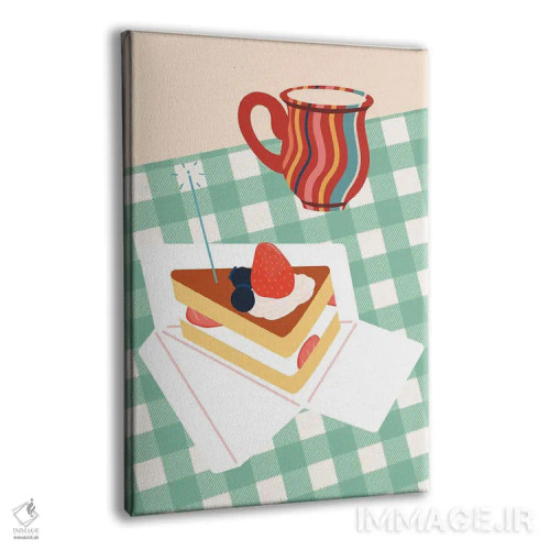 تابلو دکوراتیو کیک و چای اثر ژانیا شاریپژانوا - نمای پرسپکتیو محصول