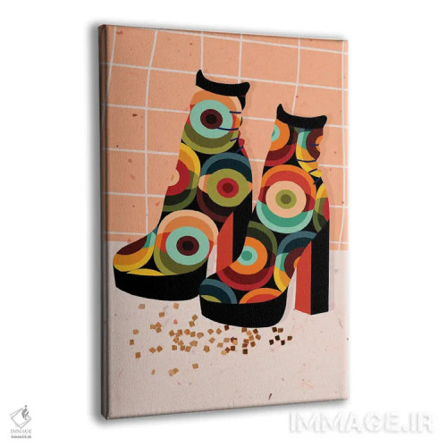 تابلو دکوراتیو کفش پاشنه بلند دهه هفتادی اثر ژانیا شاریپژانوا - نمای پرسپکتیو محصول