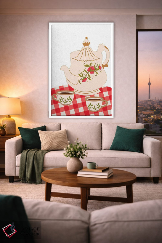 تابلو دکوراتیو چای ساعت پنج اثر ژانیا شاریپژانوا - D1W