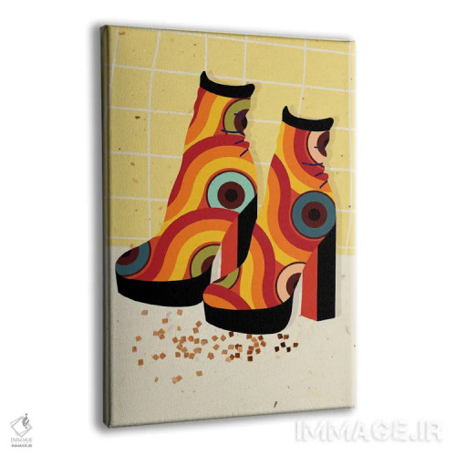 تابلو دکوراتیو کفش پلتفرم شاد و پرجنب وجوش من اثر ژانیا شاریپژانوا - نمای پرسپکتیو محصول