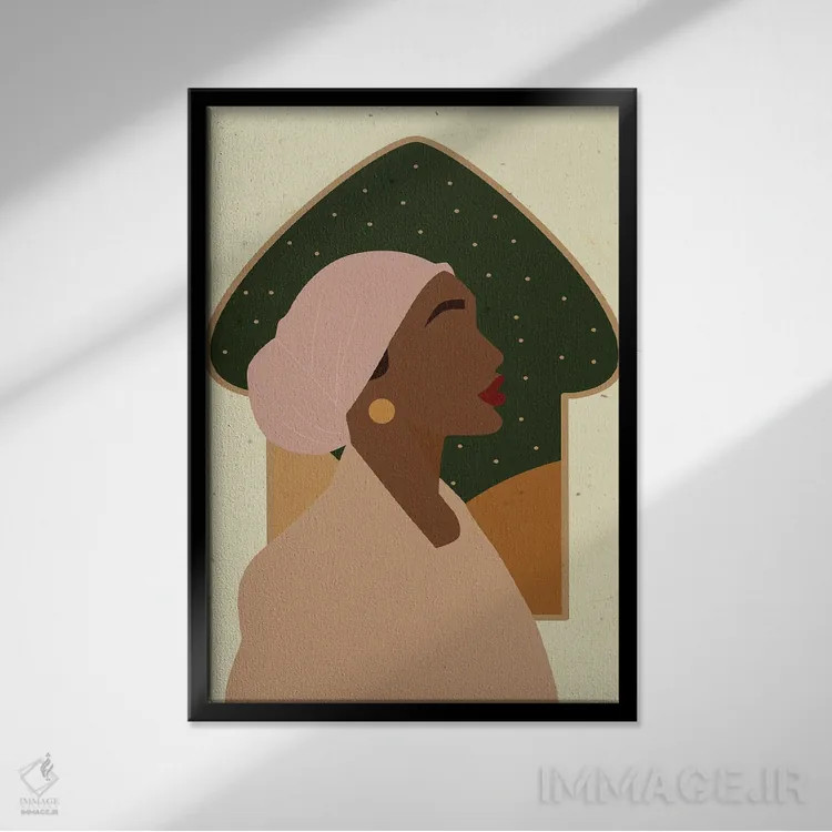 تابلو دکوراتیو زن مسلمان اثر ژانیا شاریپژانوا - نمای قابدار مشکی