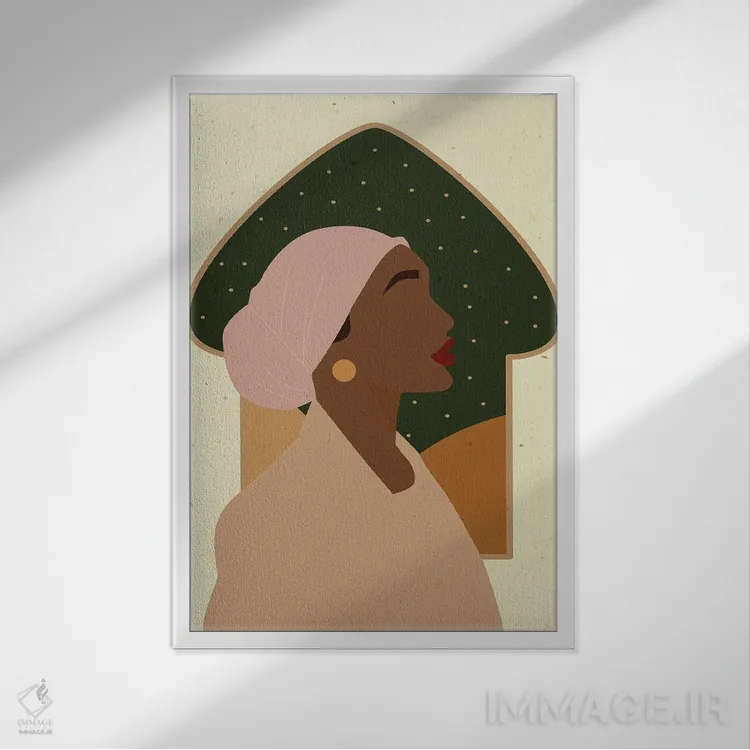 تابلو دکوراتیو زن مسلمان اثر ژانیا شاریپژانوا - نمای قابدار سفید