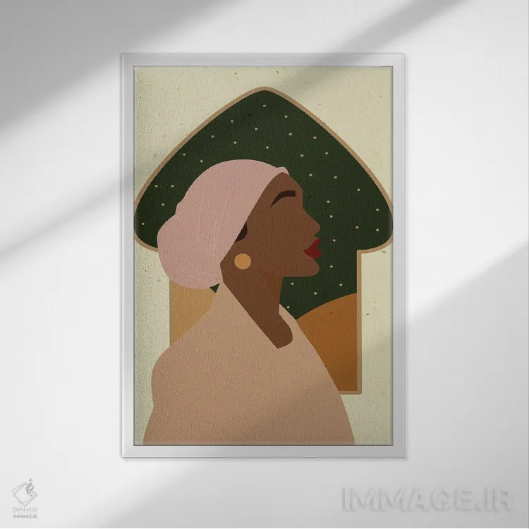 تابلو دکوراتیو زن مسلمان اثر ژانیا شاریپژانوا - نمای قابدار سفید