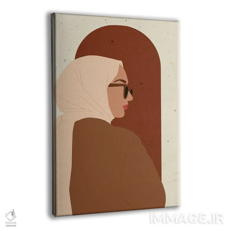 تابلو دکوراتیو پرتره زن مسلمان اثر ژانیا شاریپژانوا - نمای پرسپکتیو محصول