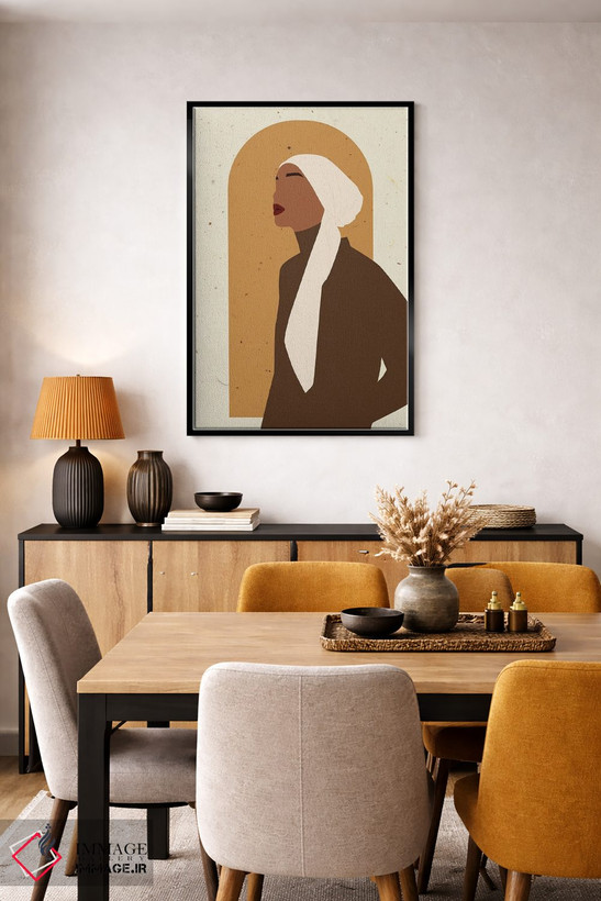 تابلو دکوراتیو پرتره زن مسلمان بوهو اثر ژانیا شاریپژانوا - D6B