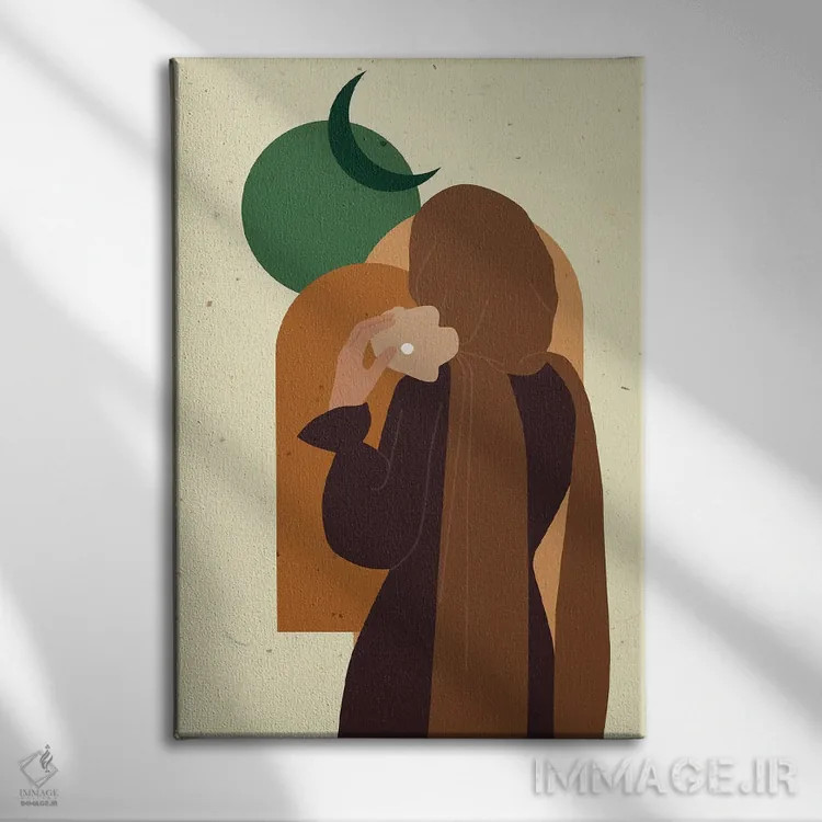 تابلو دکوراتیو هنر زن مسلمان بوهو اثر ژانیا شاریپژانوا - نمای روبهرو روی دیوار