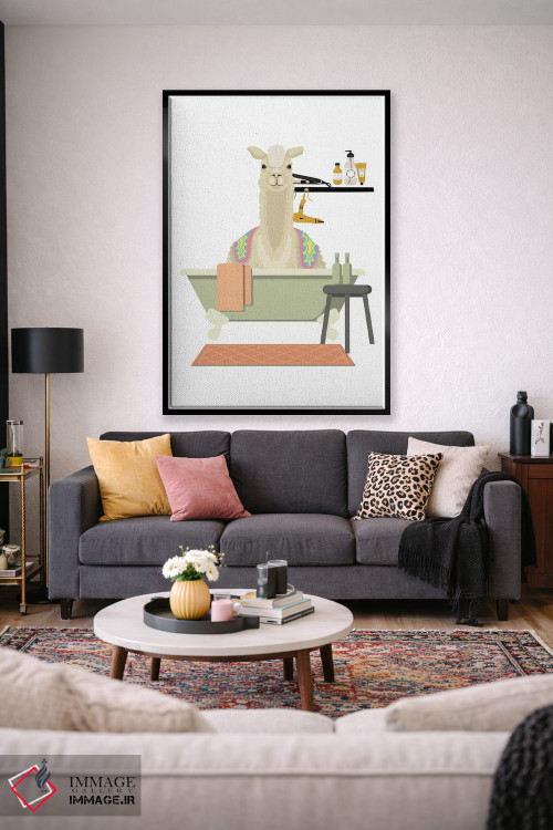 تابلو دکوراتیو لاما در وان حمام اثر ژانیا شاریپژانوا - D2B