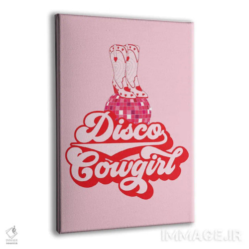 تابلو دکوراتیو دختر گاوچران وسترن دیسکویی اثر ژانیا شاریپژانوا - نمای پرسپکتیو محصول