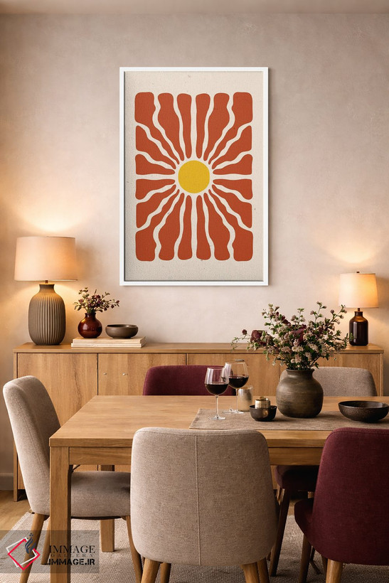 تابلو مدرن گل مینای انتزاعی قهوه ای مایل به قرمز اثر ژانیا شاریپژانوا - D5W