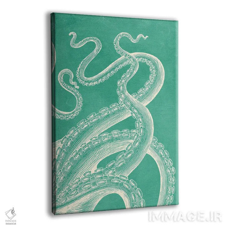 تابلو دکوراتیو اختاپوس روی نعنا اثر ژانیا شاریپژانوا - نمای پرسپکتیو محصول
