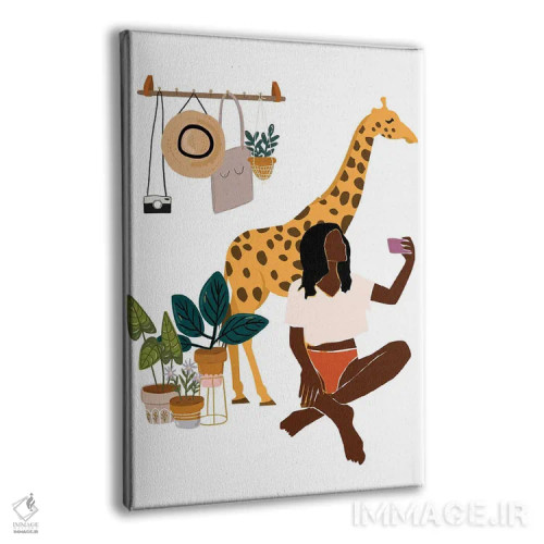 تابلو دکوراتیو سلفی زرافه اثر ژانیا شاریپژانوا - نمای پرسپکتیو محصول