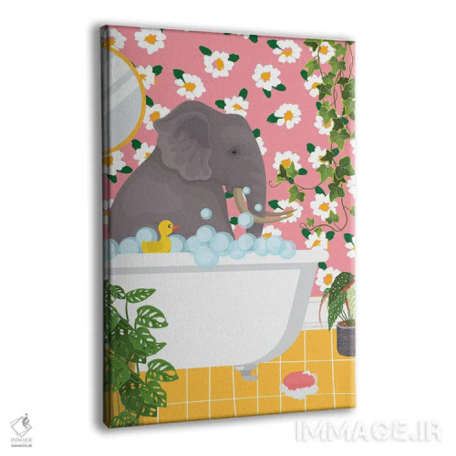 تابلو دکوراتیو فیل در وان حمام اثر ژانیا شاریپژانوا - نمای پرسپکتیو محصول