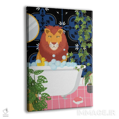 تابلو دکوراتیو شیر در وان حمام اثر ژانیا شاریپژانوا - نمای پرسپکتیو محصول