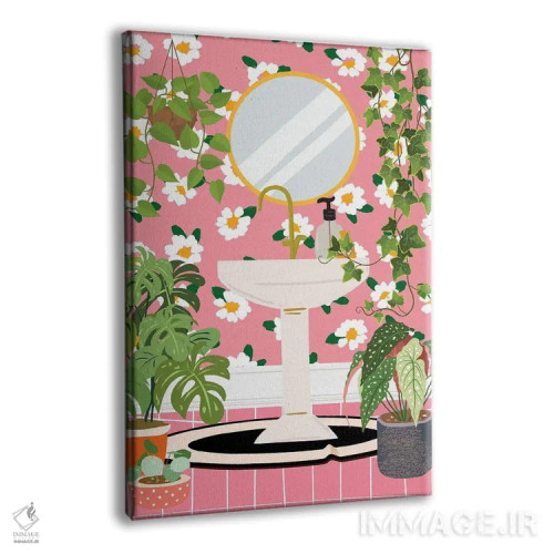تابلو دکوراتیو روشویی در حمام جنگلی بوهو اثر ژانیا شاریپژانوا - نمای پرسپکتیو محصول