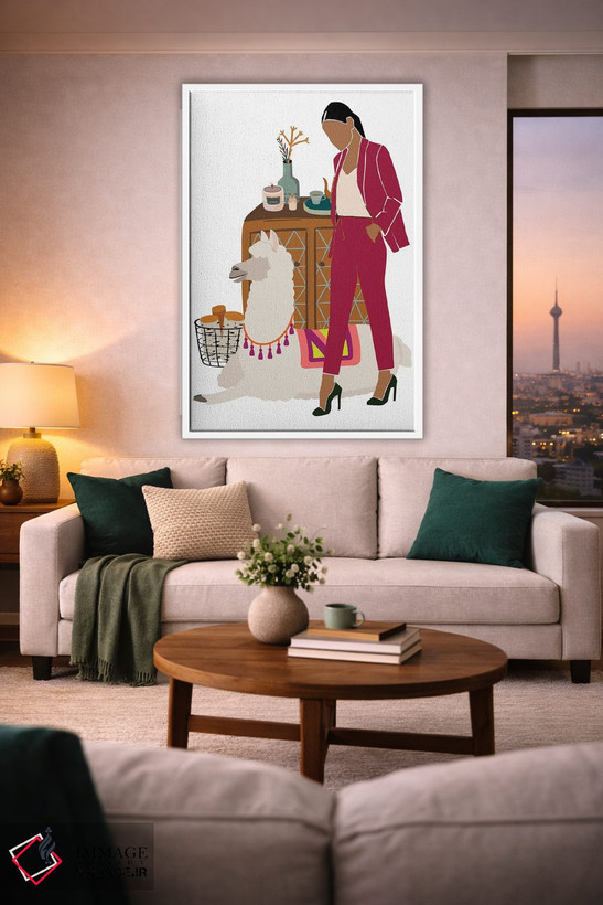تابلو دکوراتیو کریسمس با لاما اثر ژانیا شاریپژانوا - D1W