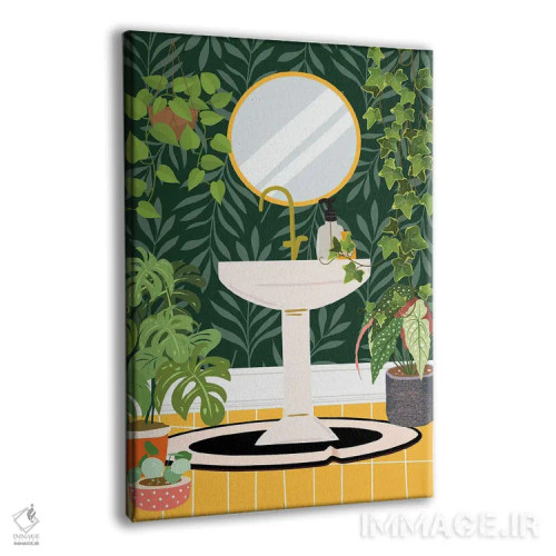 تابلو دکوراتیو روشویی در حمام گرمسیری اثر ژانیا شاریپژانوا - نمای پرسپکتیو محصول