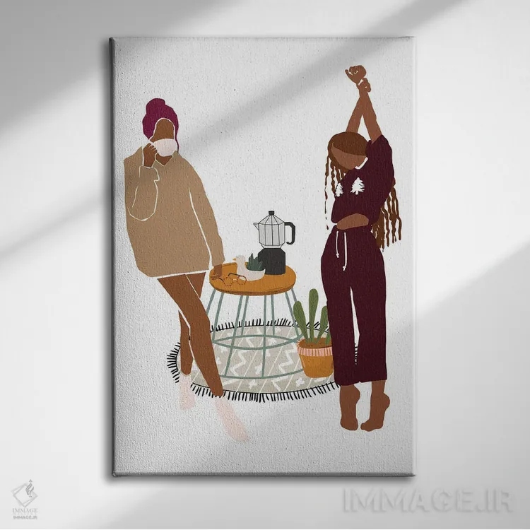 تابلو دکوراتیو صبح کریسمس مبارک اثر ژانیا شاریپژانوا - نمای روبهرو روی دیوار
