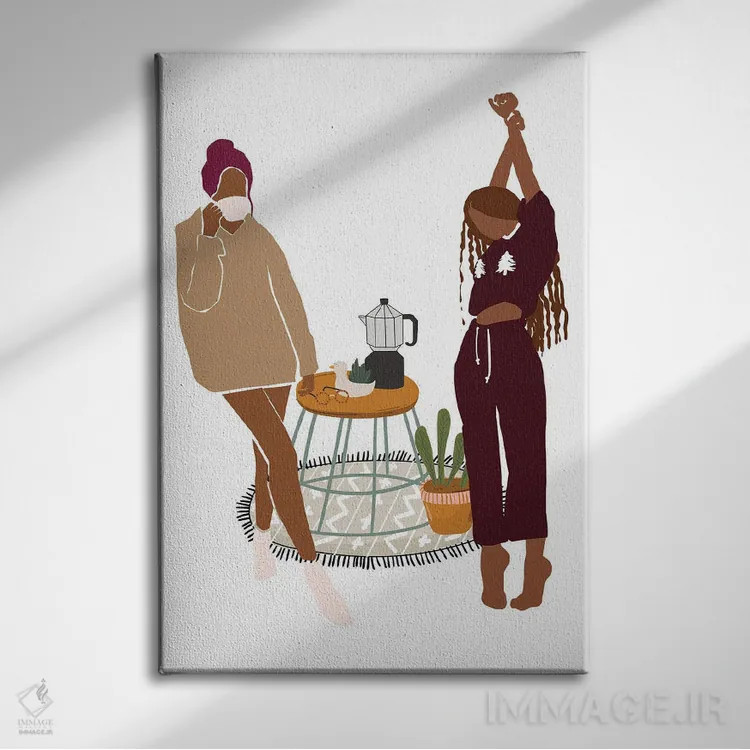 تابلو دکوراتیو صبح کریسمس مبارک اثر ژانیا شاریپژانوا - نمای روبهرو روی دیوار