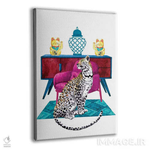 تابلو دکوراتیو یوزپلنگ در دکوراسیون ماکسیمالیستی اثر ژانیا شاریپژانوا - نمای پرسپکتیو محصول