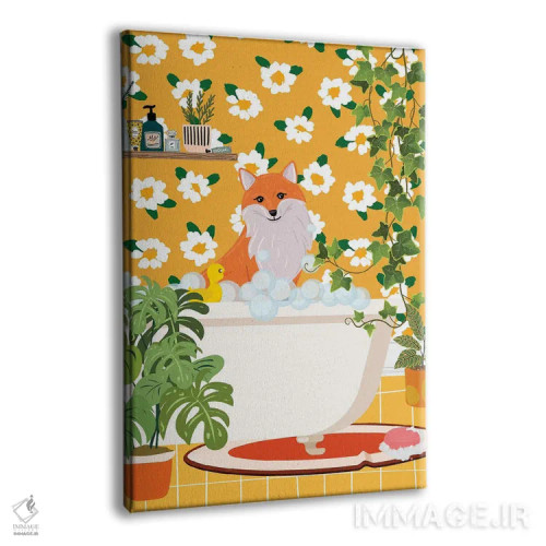 تابلو دکوراتیو روباه در وان حمام اثر ژانیا شاریپژانوا - نمای پرسپکتیو محصول
