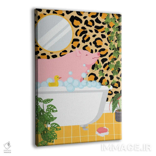تابلو دکوراتیو خوک در وان حمام اثر ژانیا شاریپژانوا - نمای پرسپکتیو محصول