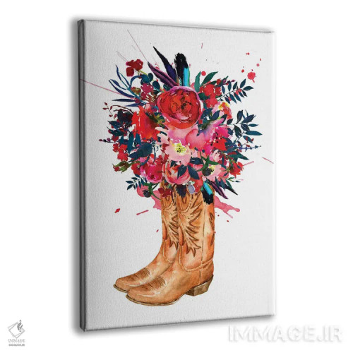 تابلو دکوراتیو چکمه و رز اثر ژانیا شاریپژانوا - نمای پرسپکتیو محصول