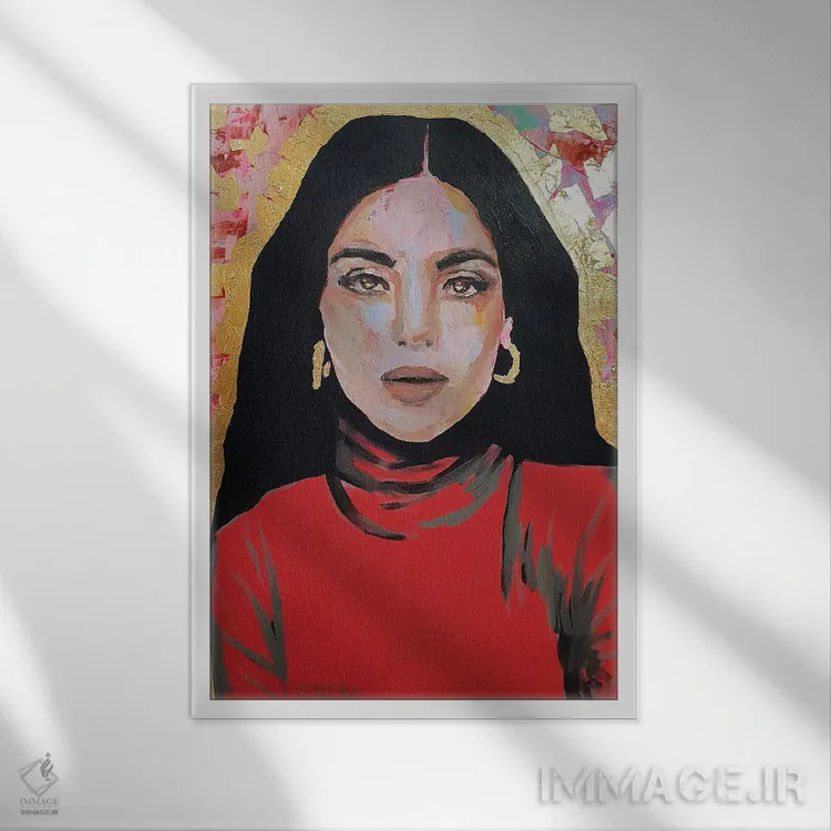 تابلو دکوراتیو ماریا اثر سرینا سینگ - نمای قابدار سفید