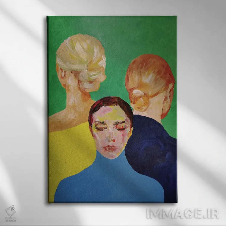 تابلو دکوراتیو خواهران اثر سرینا سینگ - نمای روبهرو روی دیوار